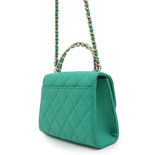 Load image into Gallery viewer, CHANEL Top handle Matelasse ChainShoulder Green AP3237 Caviar Leather
