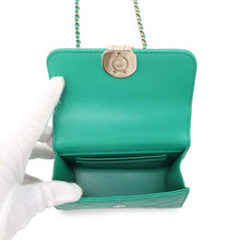 Load image into Gallery viewer, CHANEL Top handle Matelasse ChainShoulder Green AP3237 Caviar Leather
