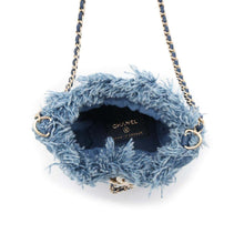 Load image into Gallery viewer, CHANEL Logo Mini Drawstring Bag Shoulder Blue AP2603 Denim Leather
