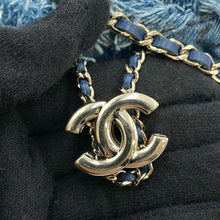 Load image into Gallery viewer, CHANEL Logo Mini Drawstring Bag Shoulder Blue AP2603 Denim Leather
