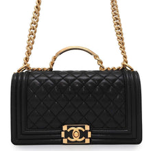 将图像加载到图库查看器中，CHANEL Boy Chanel Top Handle ChainShoulder Black A94804 Caviar Leather
