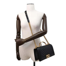 将图像加载到图库查看器中，CHANEL Boy Chanel Top Handle ChainShoulder Black A94804 Caviar Leather
