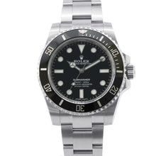 将图像加载到图库查看器中，ROLEX Submariner W40mm Stainless Steel Black Dial 114060
