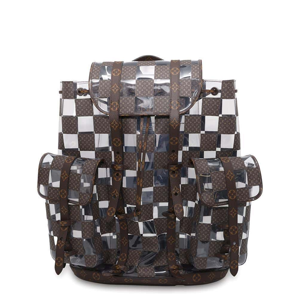 LOUIS VUITTON christopher bag pack Brown/Transparent M20865 Monogram Chess Size MM