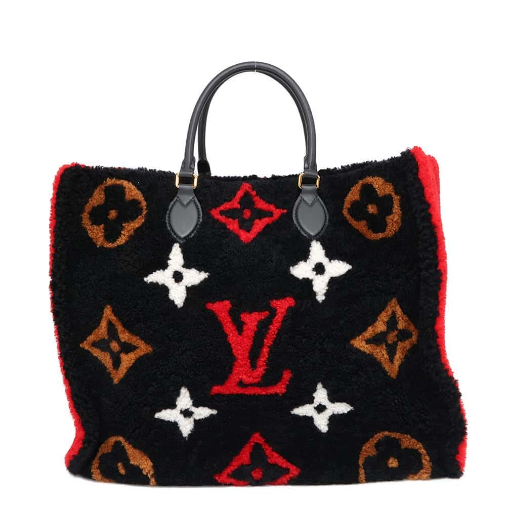 LOUIS VUITTON Onthego Noir/Red M55421 Monogram / Teddy Size GM