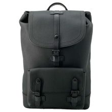 将图像加载到图库查看器中，LOUIS VUITTON Christopher Slim Backpack Noir M58644 Taurillon Leather
