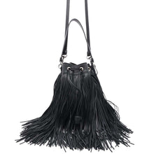 Load image into Gallery viewer, J&amp;M DAVIDSON J&amp;M Davidson Drawstring BagShoulder Bag Black Leather
