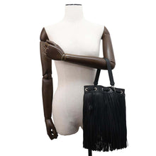 Load image into Gallery viewer, J&amp;M DAVIDSON J&amp;M Davidson Drawstring BagShoulder Bag Black Leather
