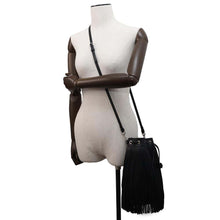 Load image into Gallery viewer, J&amp;M DAVIDSON J&amp;M Davidson Drawstring BagShoulder Bag Black Leather
