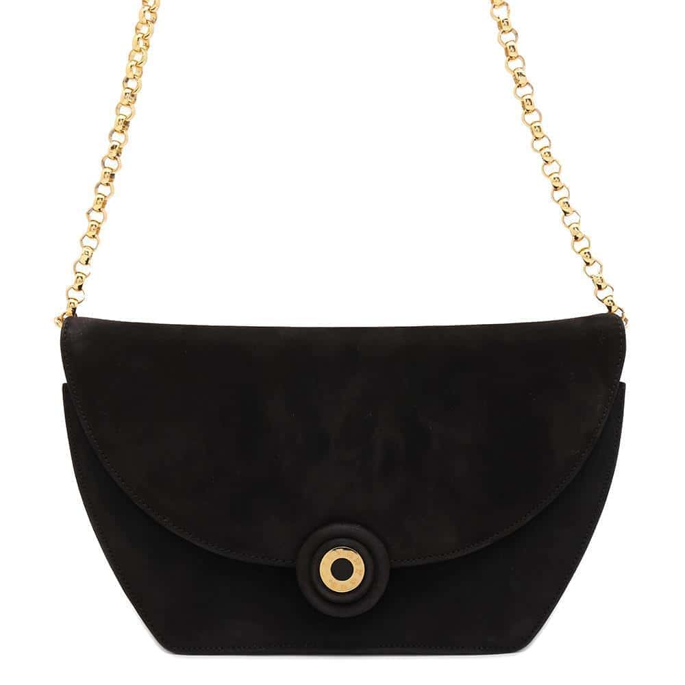 TIFFANY&Co. ChainShoulder Bag Black suede