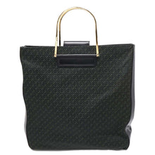 将图像加载到图库查看器中，LOEWE Repeat Anagram Tote Bag Black/Green Canvas Leather
