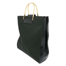 将图像加载到图库查看器中，LOEWE Repeat Anagram Tote Bag Black/Green Canvas Leather
