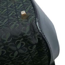 将图像加载到图库查看器中，LOEWE Repeat Anagram Tote Bag Black/Green Canvas Leather
