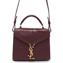 将图像加载到图库查看器中，SAINT LAURENT PARIS Cassandra 2wayHandbag Bordeaux 623930 Embossed Leather
