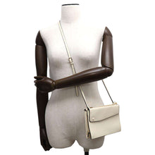 Load image into Gallery viewer, Valextra Valextra Pocket Messenger Shoulder Bag Ivory Leather
