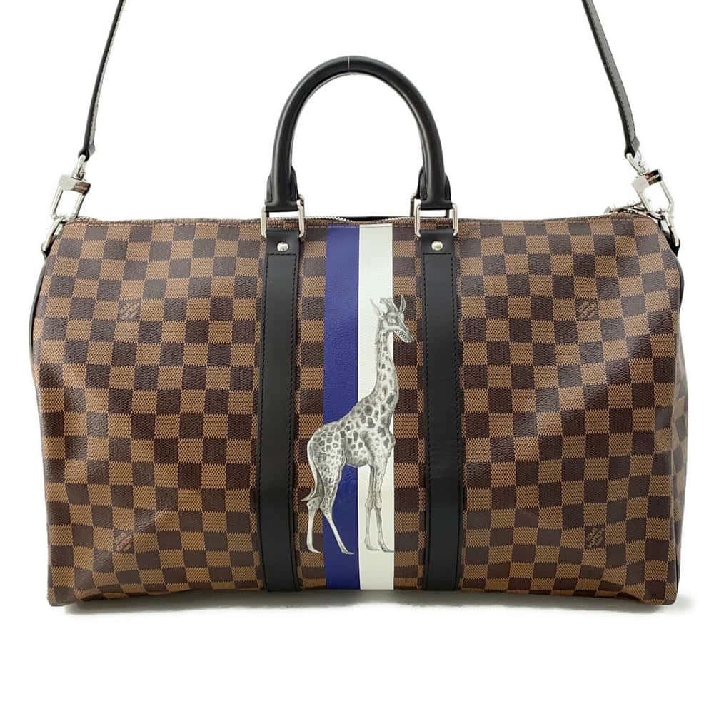 LOUIS VUITTON Keepall Bandouliere BrownN42700 Damier Ebene Canvas The Chapman Brothers Size 45