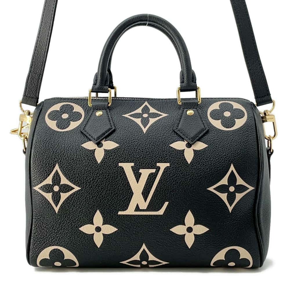 LOUIS VUITTON Speedy Bandouliere RedM58947 Bicolor Monogram Empreinte Leather Size 25