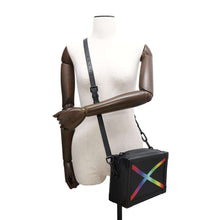 Load image into Gallery viewer, LOUIS VUITTON Soft Trunk Righe Rainbow NoirM30341 Taiga Leather
