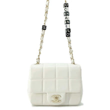 Load image into Gallery viewer, CHANEL Chocolate Bar Mini Flap ChainShoulder Bag Cruise 2023 Collection White AS3744 Lambskin
