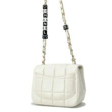 Load image into Gallery viewer, CHANEL Chocolate Bar Mini Flap ChainShoulder Bag Cruise 2023 Collection White AS3744 Lambskin
