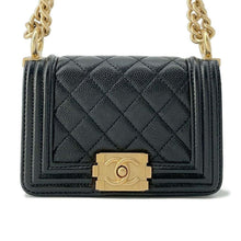 将图像加载到图库查看器中，CHANEL Boy Chanel ChainShoulder Bag Black A67364 Caviar Leather Size Mini
