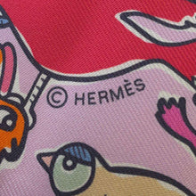 将图像加载到图库查看器中，HERMES Twilly A Thousand and One Rabbits Mille et Un Lapins Parme/Rose Vif/Camel Silk 100%
