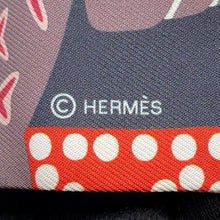 将图像加载到图库查看器中，HERMES Twilly antaisie d&#39;Etriers: Fantasy of Armor Anthracite/Corail Silk 100%
