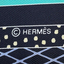 将图像加载到图库查看器中，HERMES Twilly Grand Theatre Nouveau Black/Blue/Vert Silk 100%
