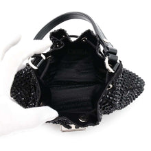 将图像加载到图库查看器中，PRADA Crystal Satin mini bag Black 1BE067 2AWL Satin Crystal Size Mini
