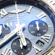 将图像加载到图库查看器中，BREITLING Chronomat JSP Japan Limited Edition 500 pieces W44mm Stainless Steel Blue Dial AB01153A1B1A1
