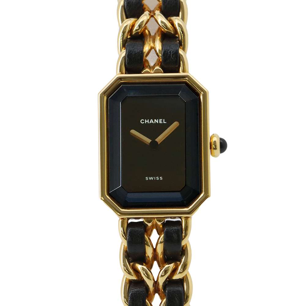 CHANEL Premiere W20mm×H26ｍｍ Gold Plated Leather Black Dial H0001