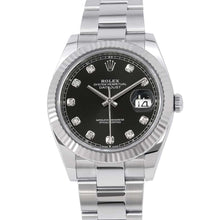 将图像加载到图库查看器中，ROLEX Datejust W41mm Stainless Steel K18WG Black Dial 126334G
