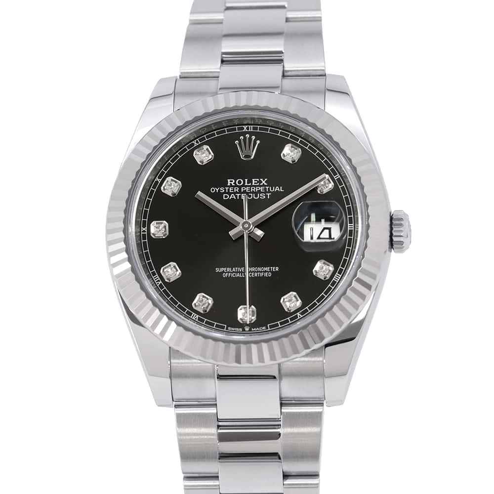 ROLEX Datejust W41mm Stainless Steel K18WG Black Dial 126334G