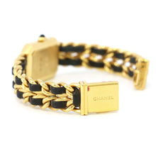 将图像加载到图库查看器中，CHANEL Premiere W20mm×H26ｍｍ Gold Plated Leather Black DialH0001
