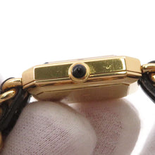 将图像加载到图库查看器中，CHANEL Premiere W20mm×H26ｍｍ Gold Plated Leather Black DialH0001
