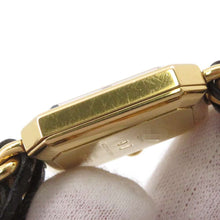 将图像加载到图库查看器中，CHANEL Premiere W20mm×H26ｍｍ Gold Plated Leather Black DialH0001
