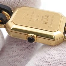 将图像加载到图库查看器中，CHANEL Premiere W20mm×H26ｍｍ Gold Plated Leather Black DialH0001
