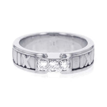 Load image into Gallery viewer, TIFFANY&amp;Co. Atlas ring 3P diamond Size #12 18K White Gold
