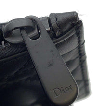 将图像加载到图库查看器中，Dior Lady Dior Cannage Small Zip Card Holder Black S04780NMJ Lambskin
