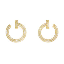 将图像加载到图库查看器中，TIFFANY&amp;Co. T One Open Hoop Earrings 68408083 18K Yellow Gold
