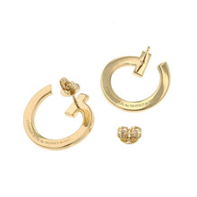 将图像加载到图库查看器中，TIFFANY&amp;Co. T One Open Hoop Earrings 68408083 18K Yellow Gold
