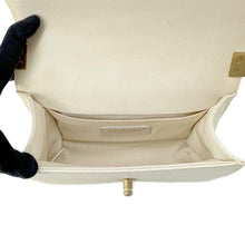 Load image into Gallery viewer, CHANEL Boy Chanel ChainShoulder Bag Ivory A67085 Caviar Leather Size 20
