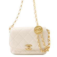 Load image into Gallery viewer, CHANEL Matelasse Coin Motif ChainShoulder Bag White AS2222 Lambskin
