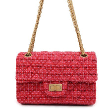 Load image into Gallery viewer, CHANEL 2.55 ChainShoulder Bag Red AS0874 Tweed Size Mini
