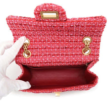 Load image into Gallery viewer, CHANEL 2.55 ChainShoulder Bag Red AS0874 Tweed Size Mini
