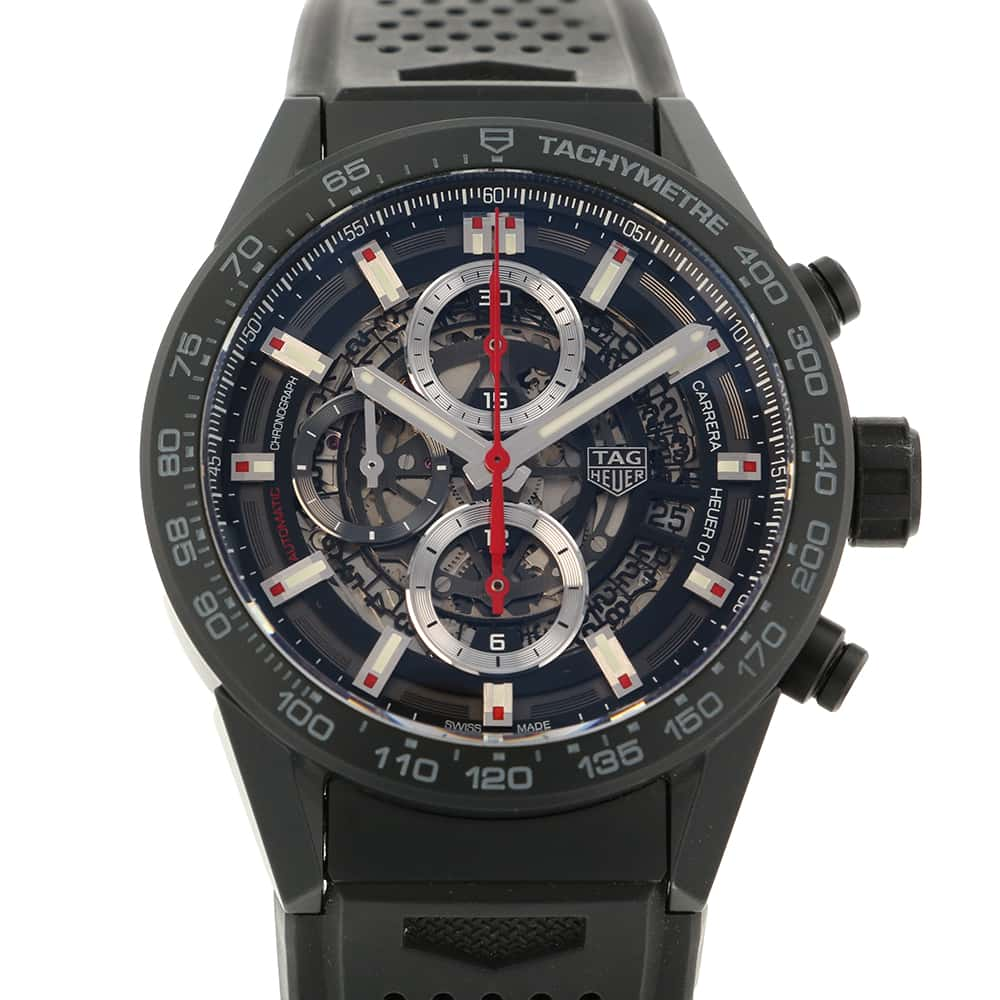 TAG HEUER Carrera Heuer 01 Chronograph W43mm Ceramic Rubber Black Dial CAR2090.FT6088