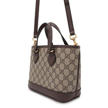 Load image into Gallery viewer, GUCCI Double G Mini Tote Bag Beige/Brown 811716 GG SupremeCanvas
