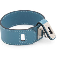 Load image into Gallery viewer, HERMES Kelly Twist Bracelet Size T2 New Blue Jean Swift Leather
