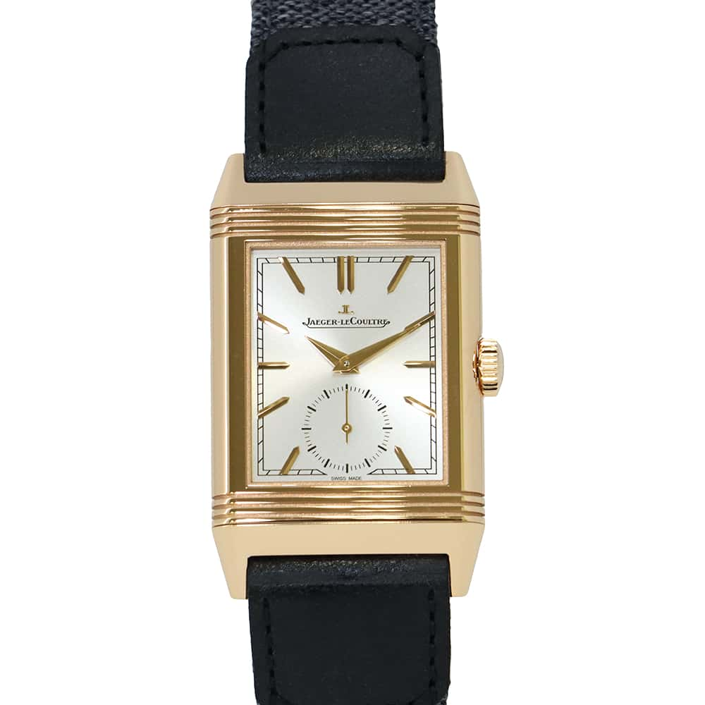 JAEGER-LE COULTRE Reverso Tribute H45.6mm×W27.4mm K18PG Canvas Leather Silver DialQ7132521