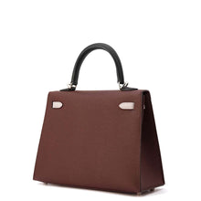 Load image into Gallery viewer, HERMES Kelly Sellier tricolor RougeSellier/Black/Mauve Pale Epsom Size 25
